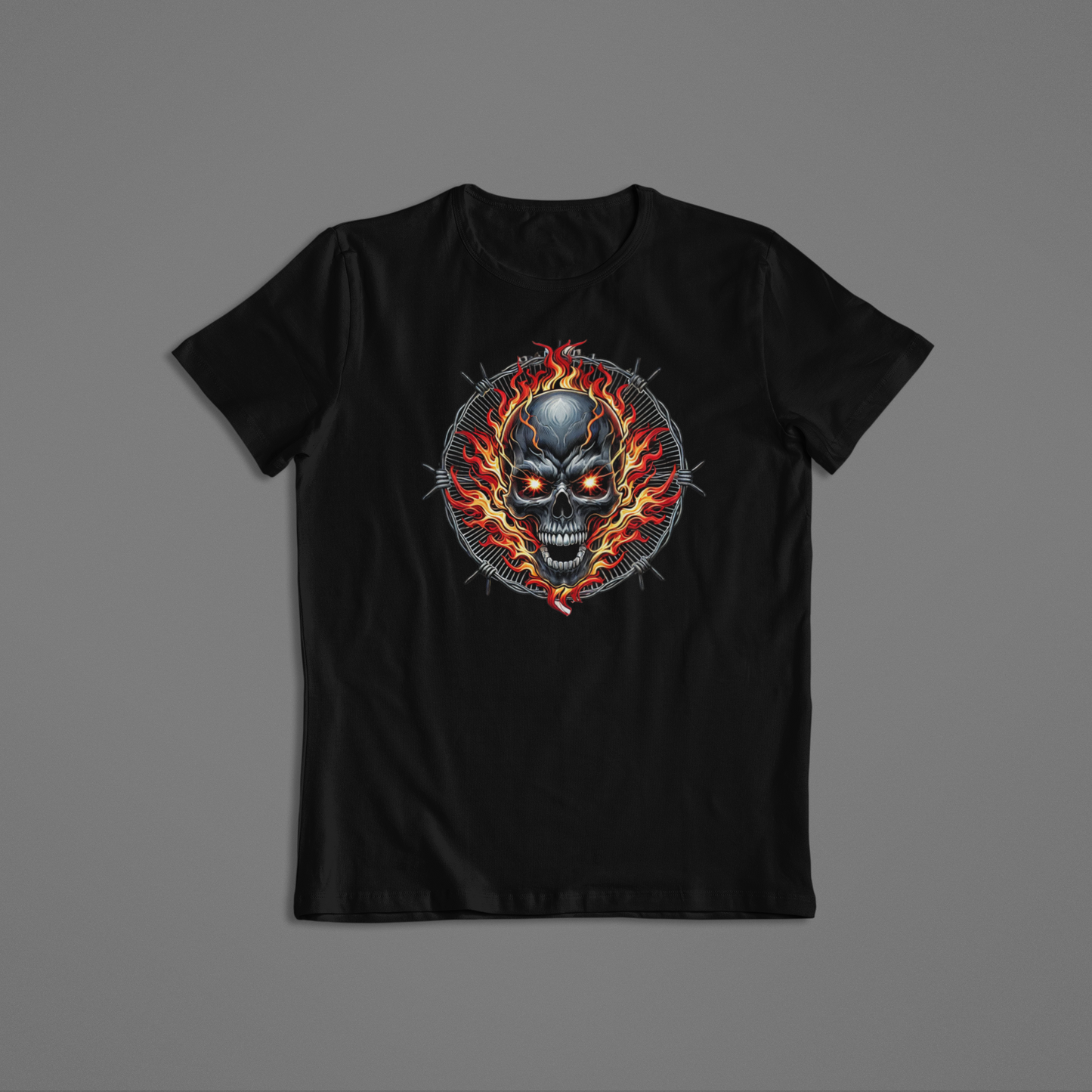Barbed Wire Skull Tee and Hoodies