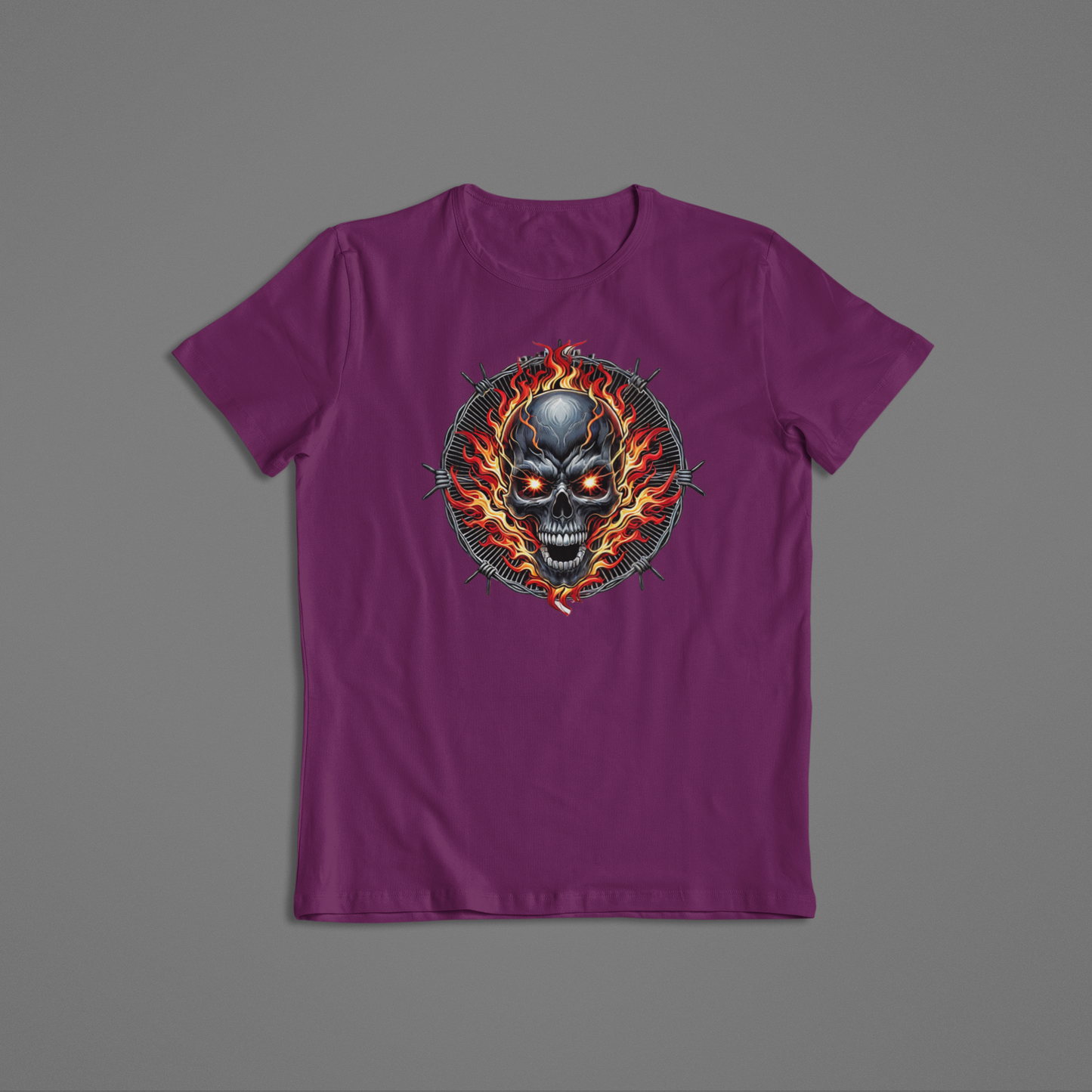 Barbed Wire Skull Tee and Hoodies