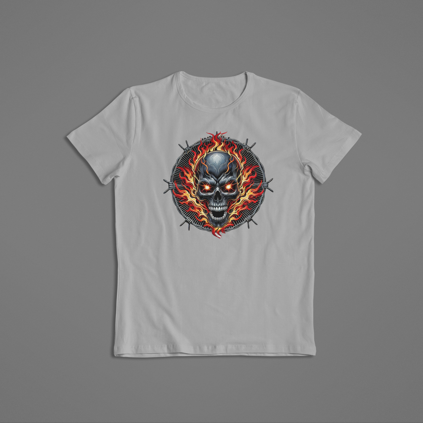 Barbed Wire Skull Tee and Hoodies