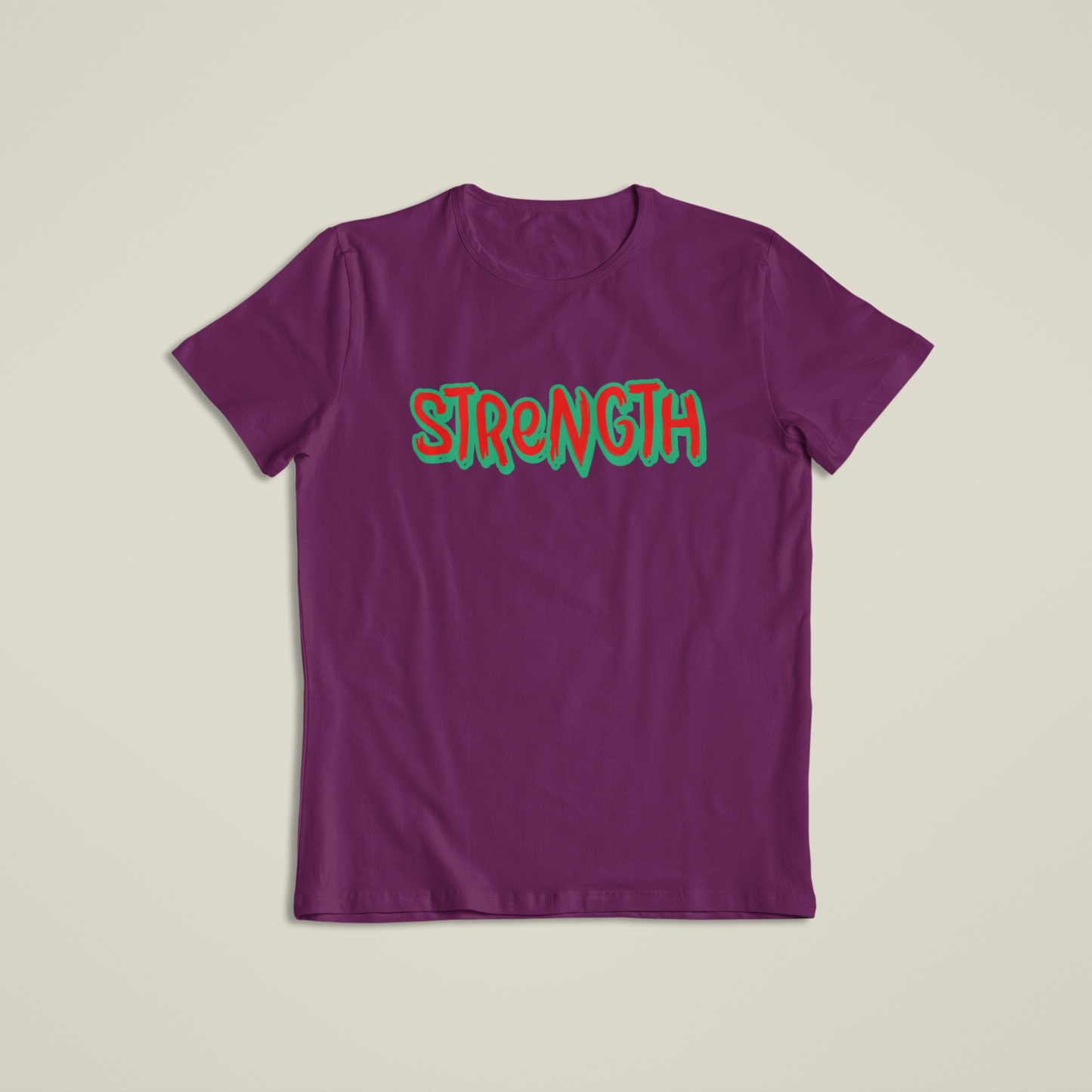 Strength Graphic T-Shirt or Hoodie – Bold Motivational Word Design – Short Sleeve, Long Sleeve, or Hoodie