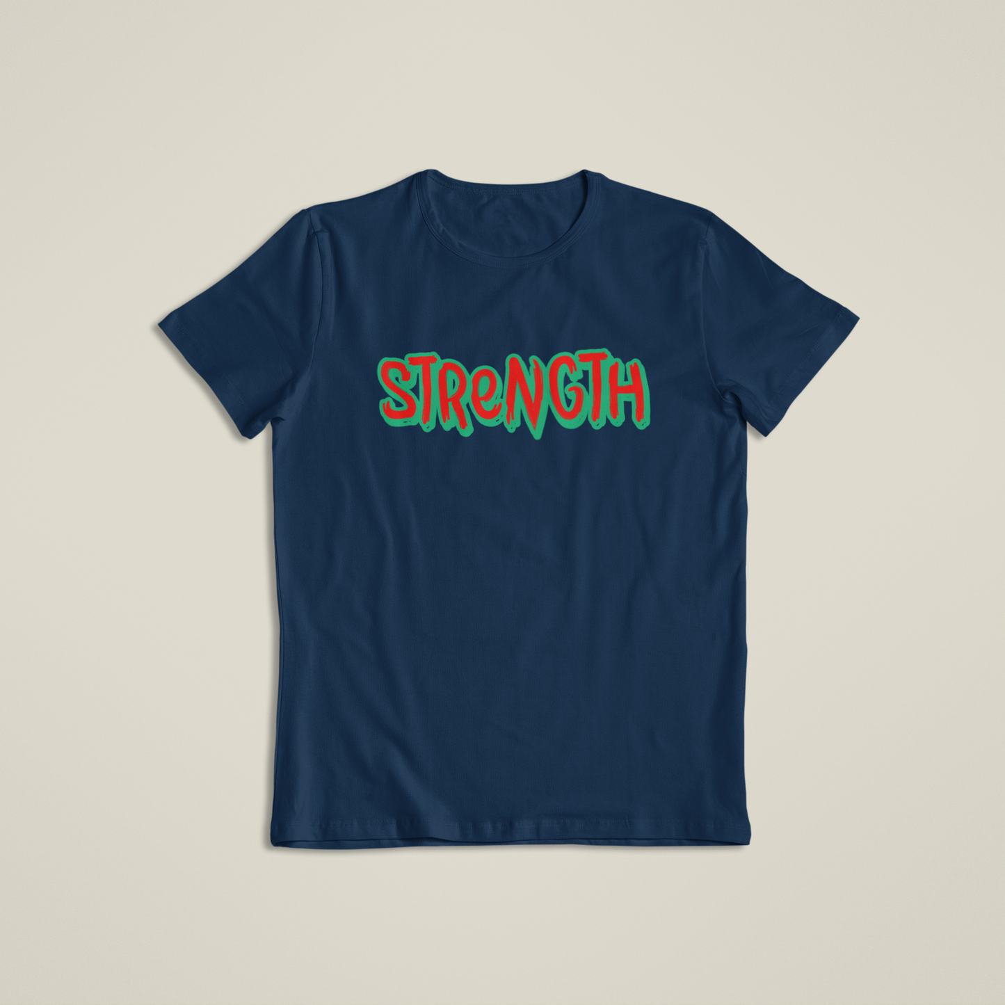 Strength Graphic T-Shirt or Hoodie – Bold Motivational Word Design – Short Sleeve, Long Sleeve, or Hoodie