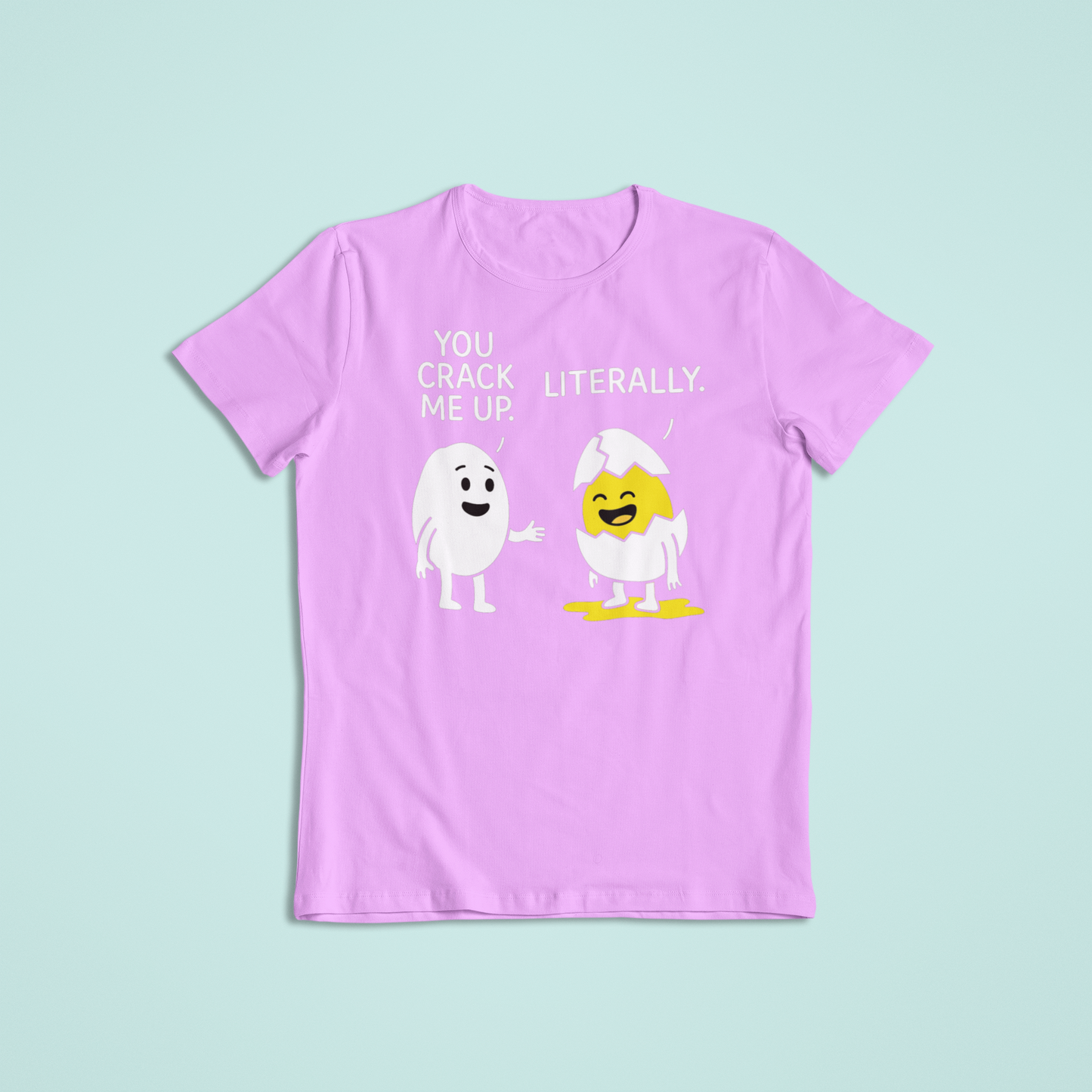 You Crack Me Up Funny Egg Cartoon Shirt and Hoodie | Pun Humor Graphic Tee | Witty Breakfast Joke Apparel