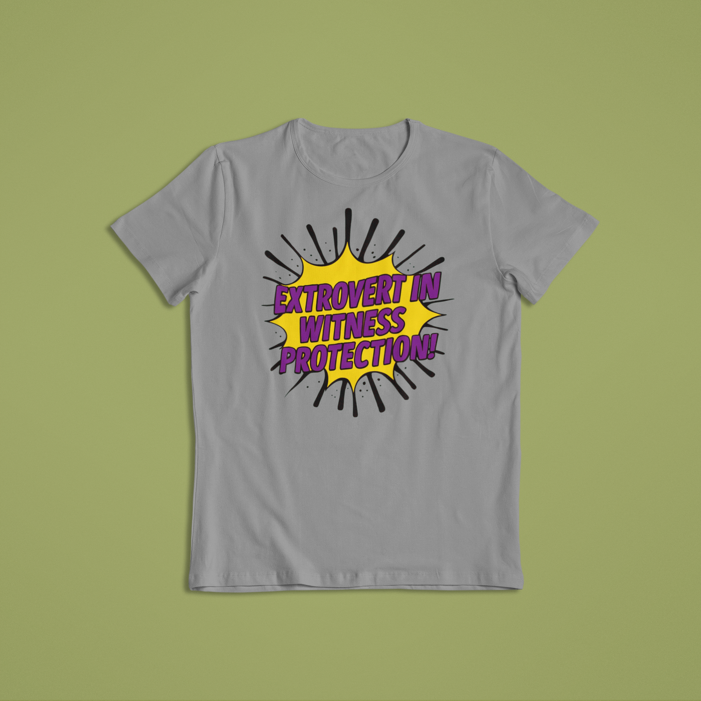 Funny Extrovert in Witness Protection T-Shirt or Hoodie | Bold Comic Style Graphic Tee | Sarcastic Humor Gift for Friends & Family