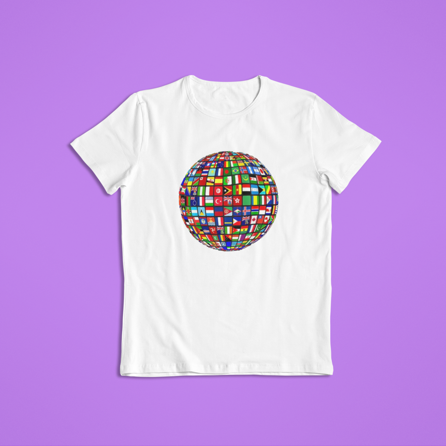 World Flags Globe Shirt, International Unity T-Shirt, Global Pride Hoodie, Colorful Flags Planet Design
