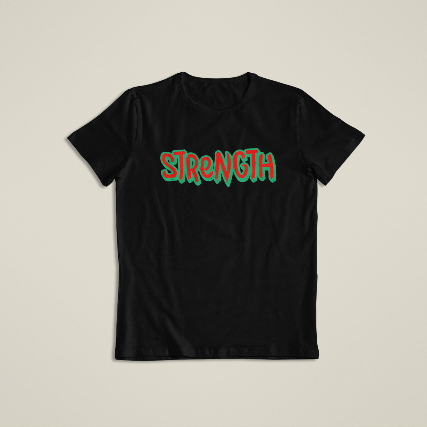 Strength Graphic T-Shirt or Hoodie – Bold Motivational Word Design – Short Sleeve, Long Sleeve, or Hoodie