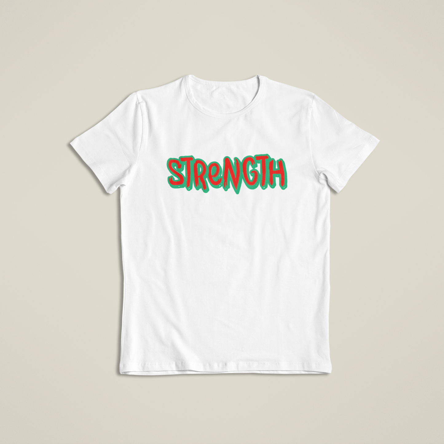 Strength Graphic T-Shirt or Hoodie – Bold Motivational Word Design – Short Sleeve, Long Sleeve, or Hoodie