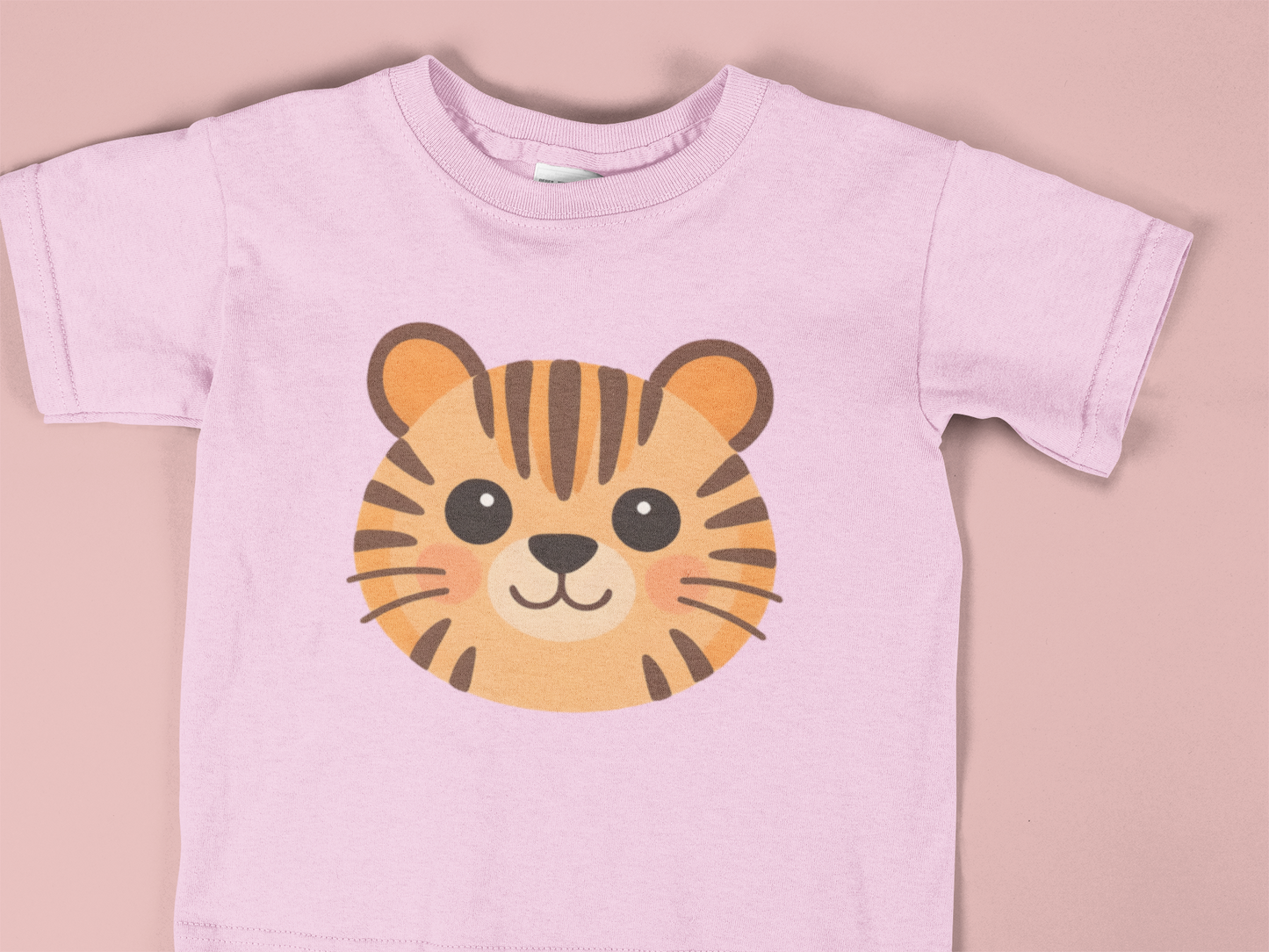 Cute Tiger Face Toddler Shirt, Kids Animal T-Shirt, Adorable Cartoon Tiger Tee for Boys & Girls, Toddler Graphic Tee 2T–6T