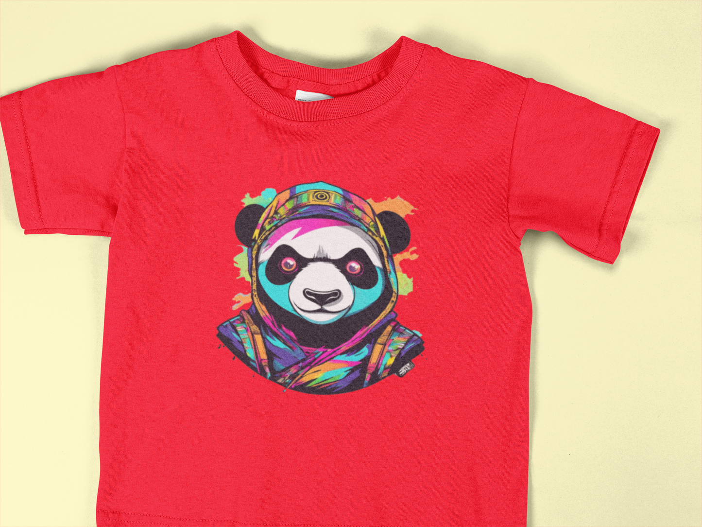 Colorful Panda Toddler T-Shirt – Psychedelic Panda Shirt for Kids 2T–6T | Bright Streetwear Animal Tee for Boys & Girls