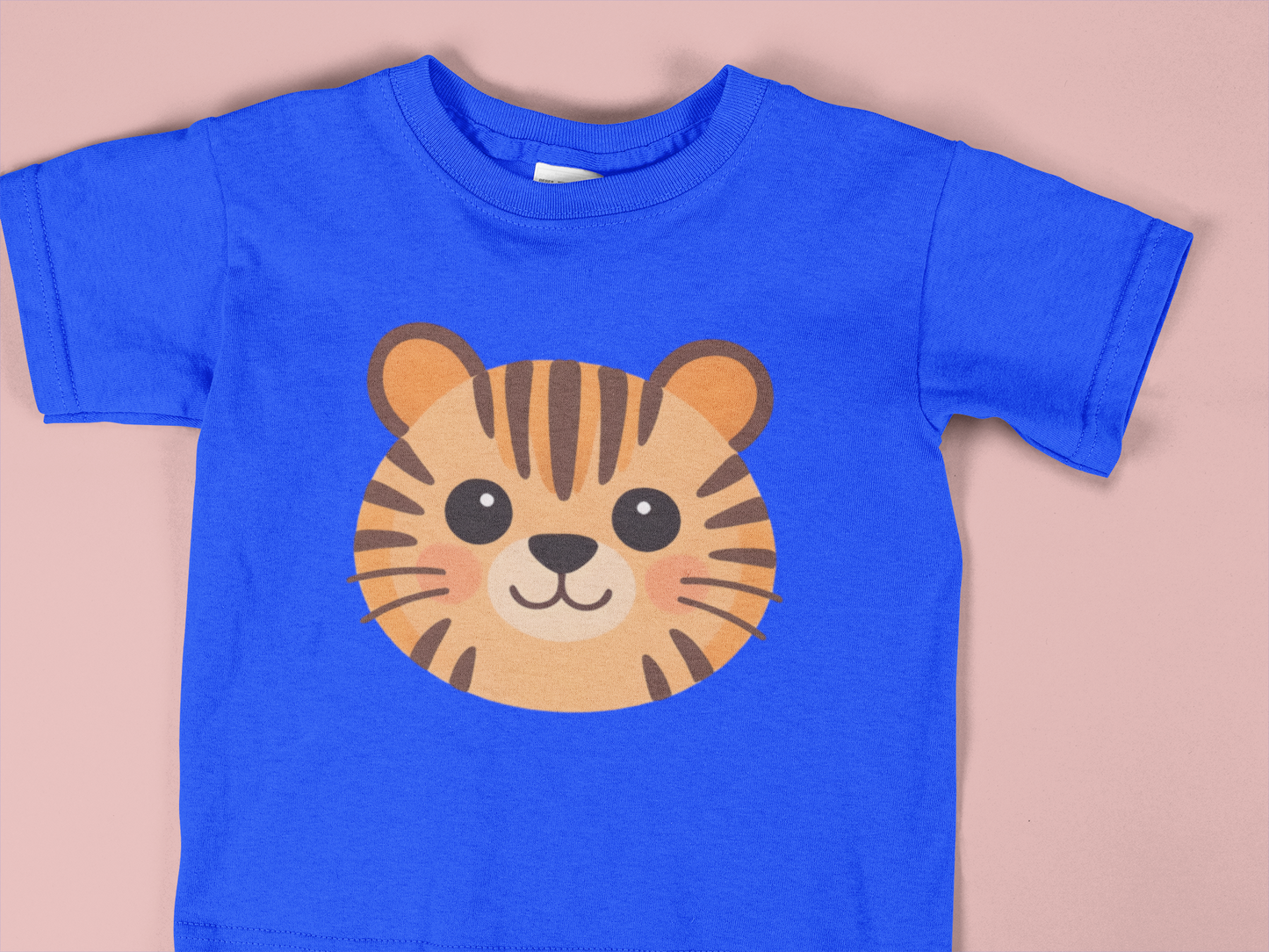 Cute Tiger Face Toddler Shirt, Kids Animal T-Shirt, Adorable Cartoon Tiger Tee for Boys & Girls, Toddler Graphic Tee 2T–6T