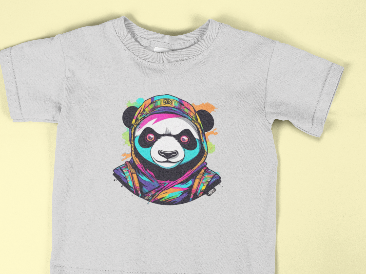 Colorful Panda Toddler T-Shirt – Psychedelic Panda Shirt for Kids 2T–6T | Bright Streetwear Animal Tee for Boys & Girls