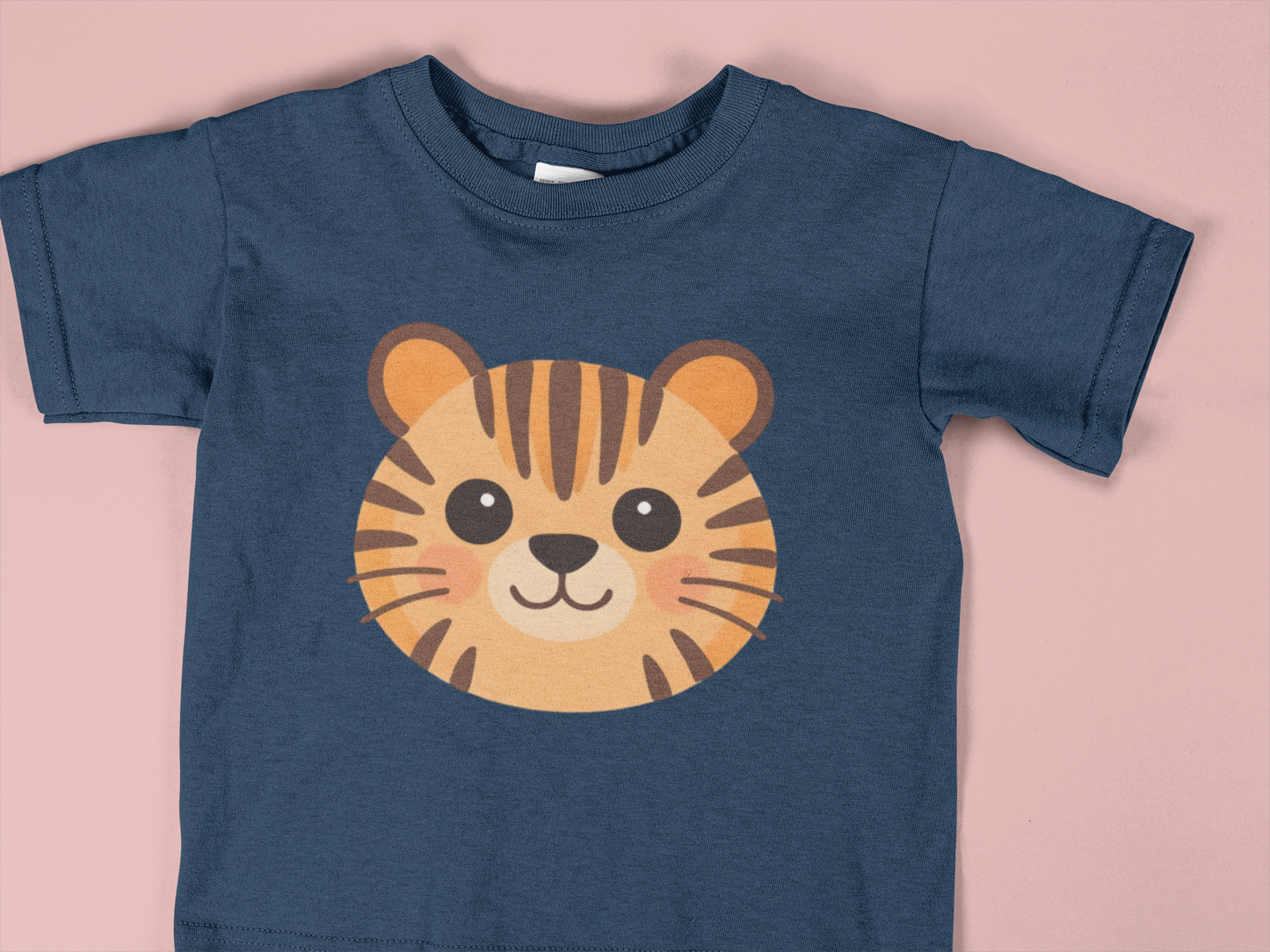 Cute Tiger Face Toddler Shirt, Kids Animal T-Shirt, Adorable Cartoon Tiger Tee for Boys & Girls, Toddler Graphic Tee 2T–6T