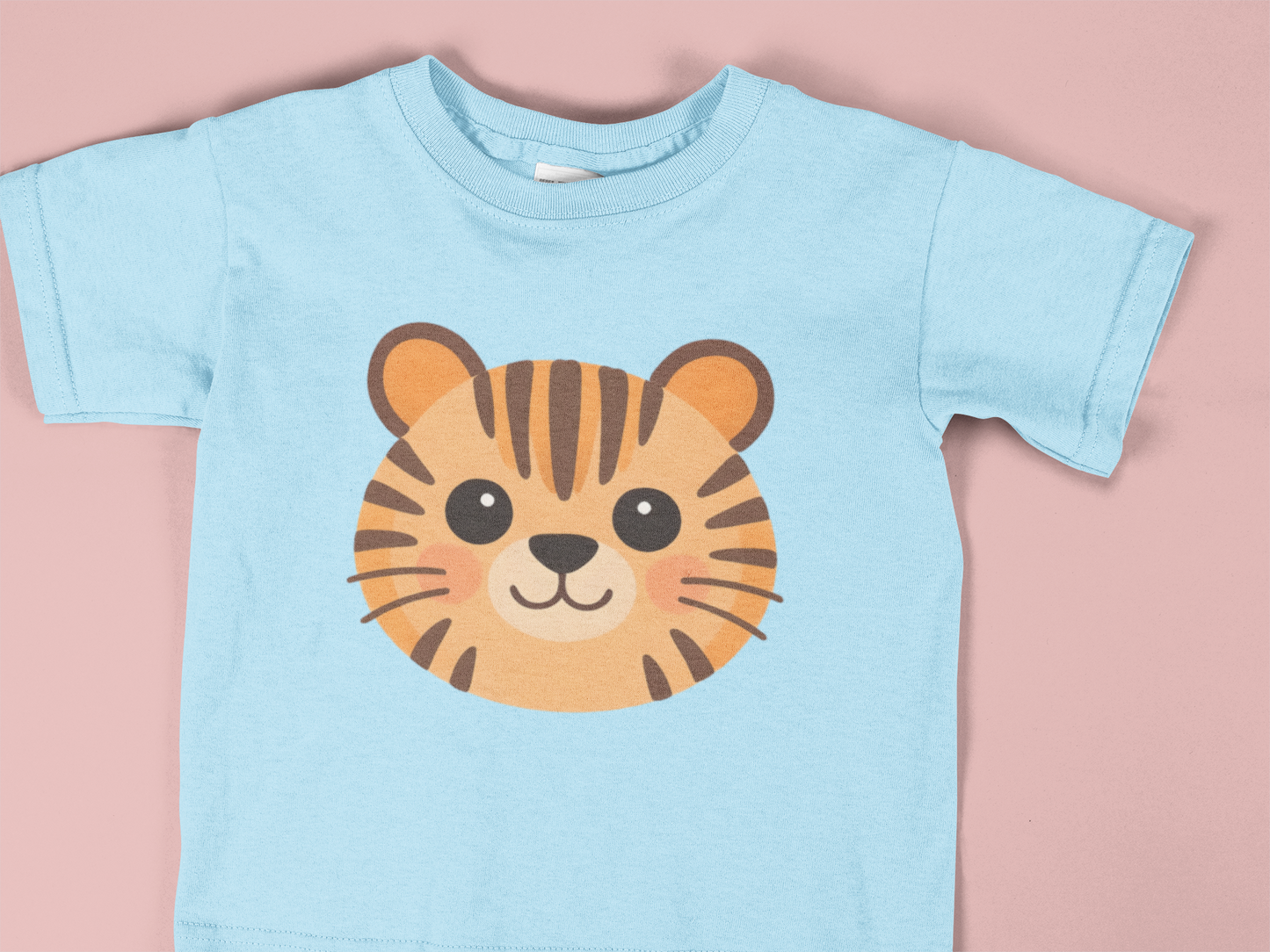 Cute Tiger Face Toddler Shirt, Kids Animal T-Shirt, Adorable Cartoon Tiger Tee for Boys & Girls, Toddler Graphic Tee 2T–6T