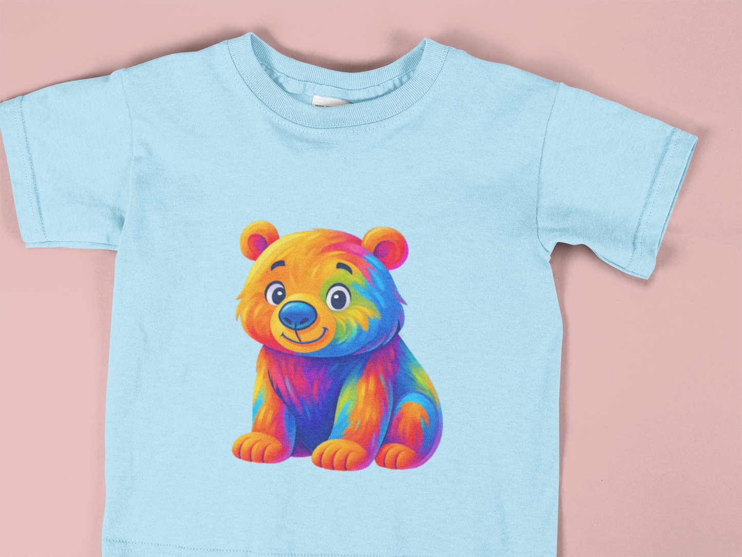 Colorful Rainbow Bear Toddler T-Shirt – Cute Vibrant Kids Animal Tee (2T–6T)