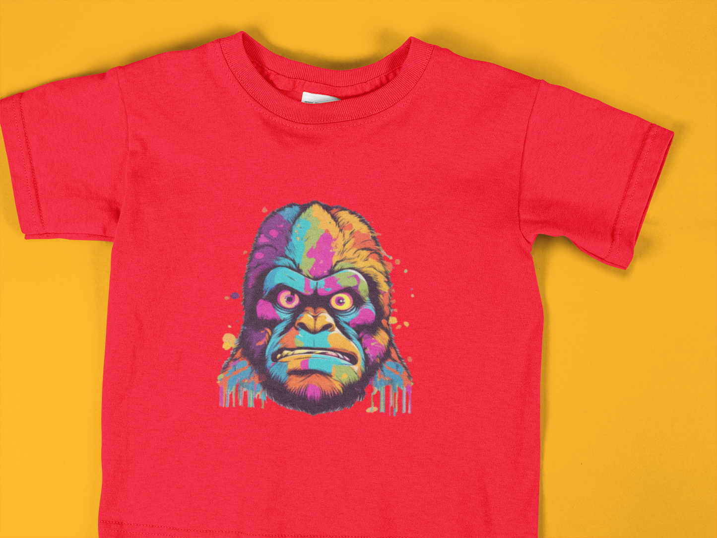 Colorful Bigfoot Toddler T-Shirt – Rainbow Sasquatch Shirt for Kids 2T–6T | Vibrant Urban Style Tee for Boys & Girls