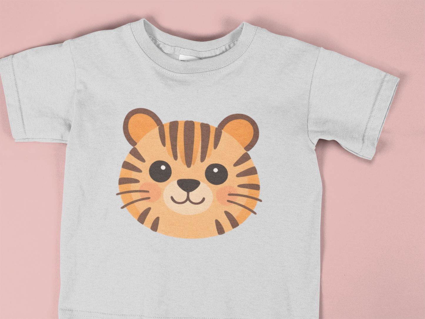 Cute Tiger Face Toddler Shirt, Kids Animal T-Shirt, Adorable Cartoon Tiger Tee for Boys & Girls, Toddler Graphic Tee 2T–6T
