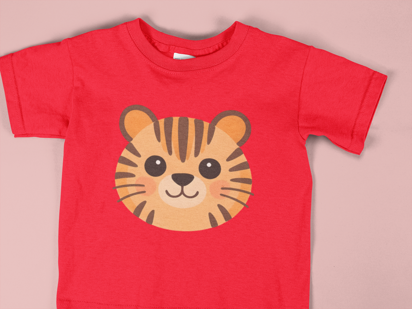 Cute Tiger Face Toddler Shirt, Kids Animal T-Shirt, Adorable Cartoon Tiger Tee for Boys & Girls, Toddler Graphic Tee 2T–6T