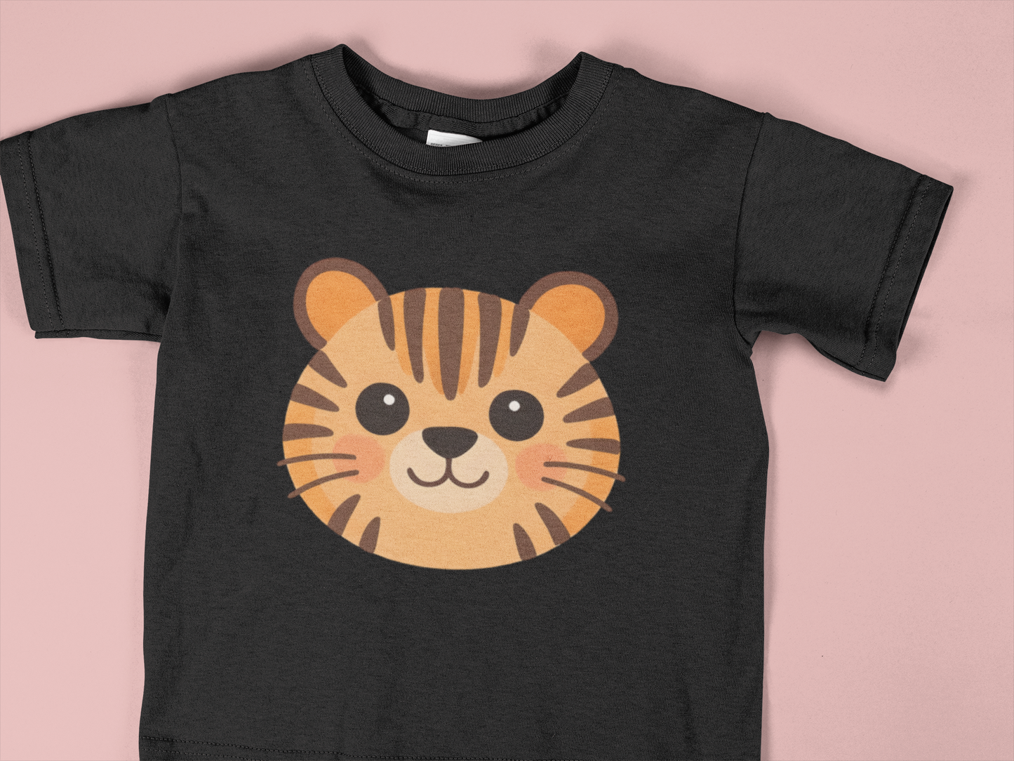 Cute Tiger Face Toddler Shirt, Kids Animal T-Shirt, Adorable Cartoon Tiger Tee for Boys & Girls, Toddler Graphic Tee 2T–6T