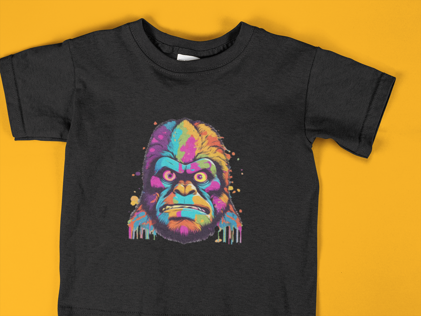 Colorful Bigfoot Toddler T-Shirt – Rainbow Sasquatch Shirt for Kids 2T–6T | Vibrant Urban Style Tee for Boys & Girls