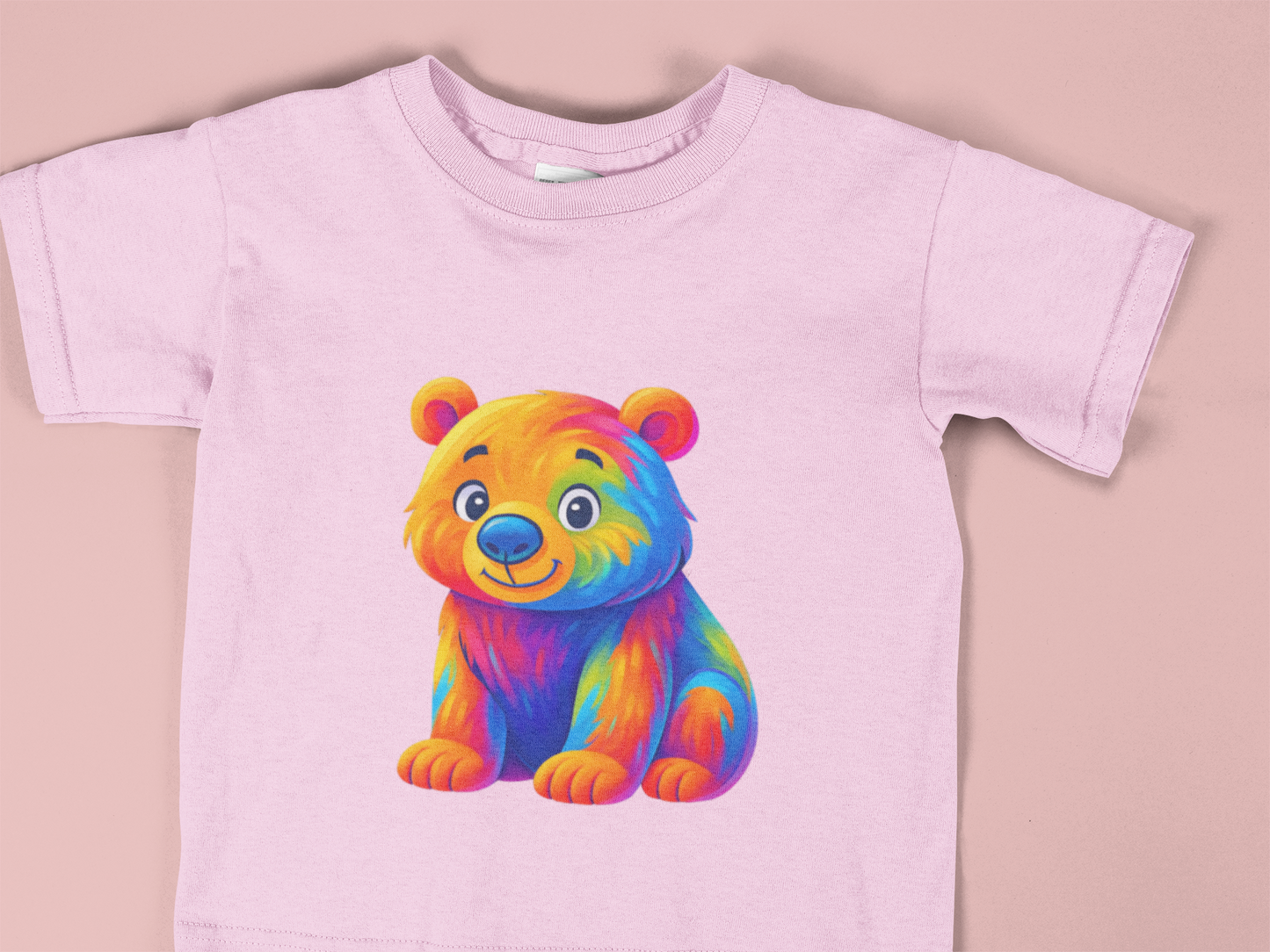 Colorful Rainbow Bear Toddler T-Shirt – Cute Vibrant Kids Animal Tee (2T–6T)