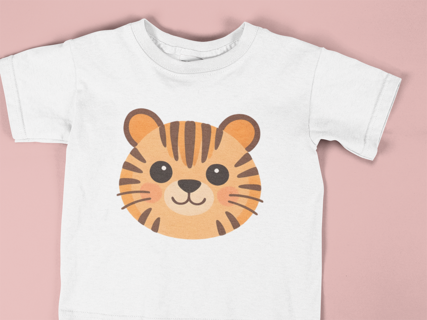 Cute Tiger Face Toddler Shirt, Kids Animal T-Shirt, Adorable Cartoon Tiger Tee for Boys & Girls, Toddler Graphic Tee 2T–6T