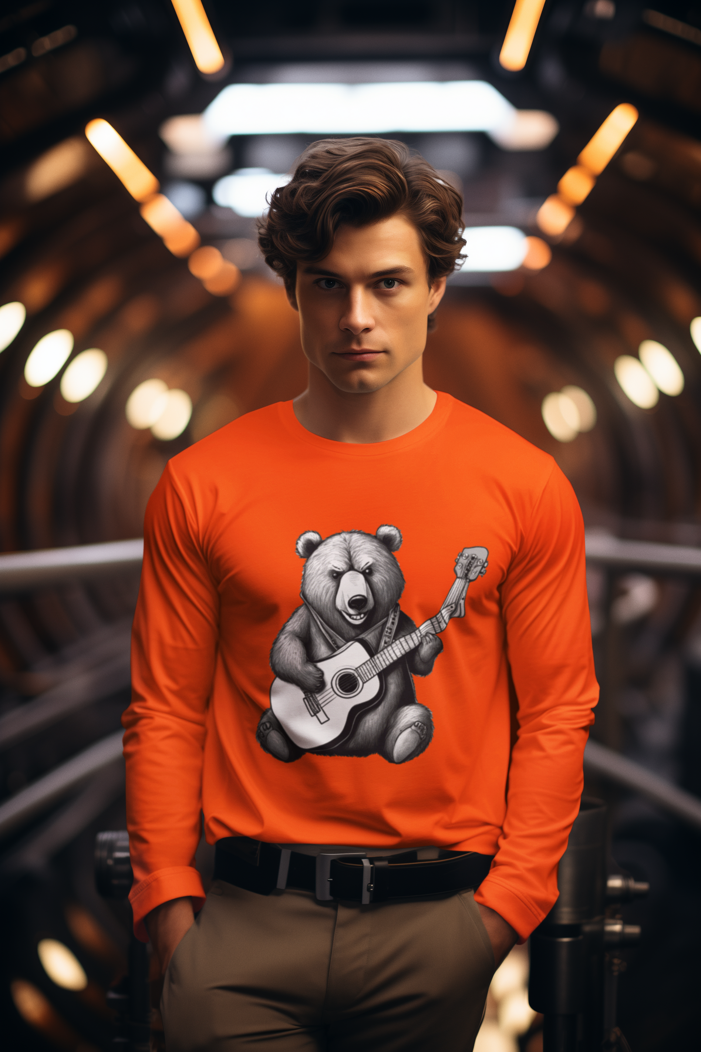 Bear Playing Guitar T-Shirt & Hoodie – Fun Music Lover Animal Design, Gift for Guitarists | Wildlife Fans