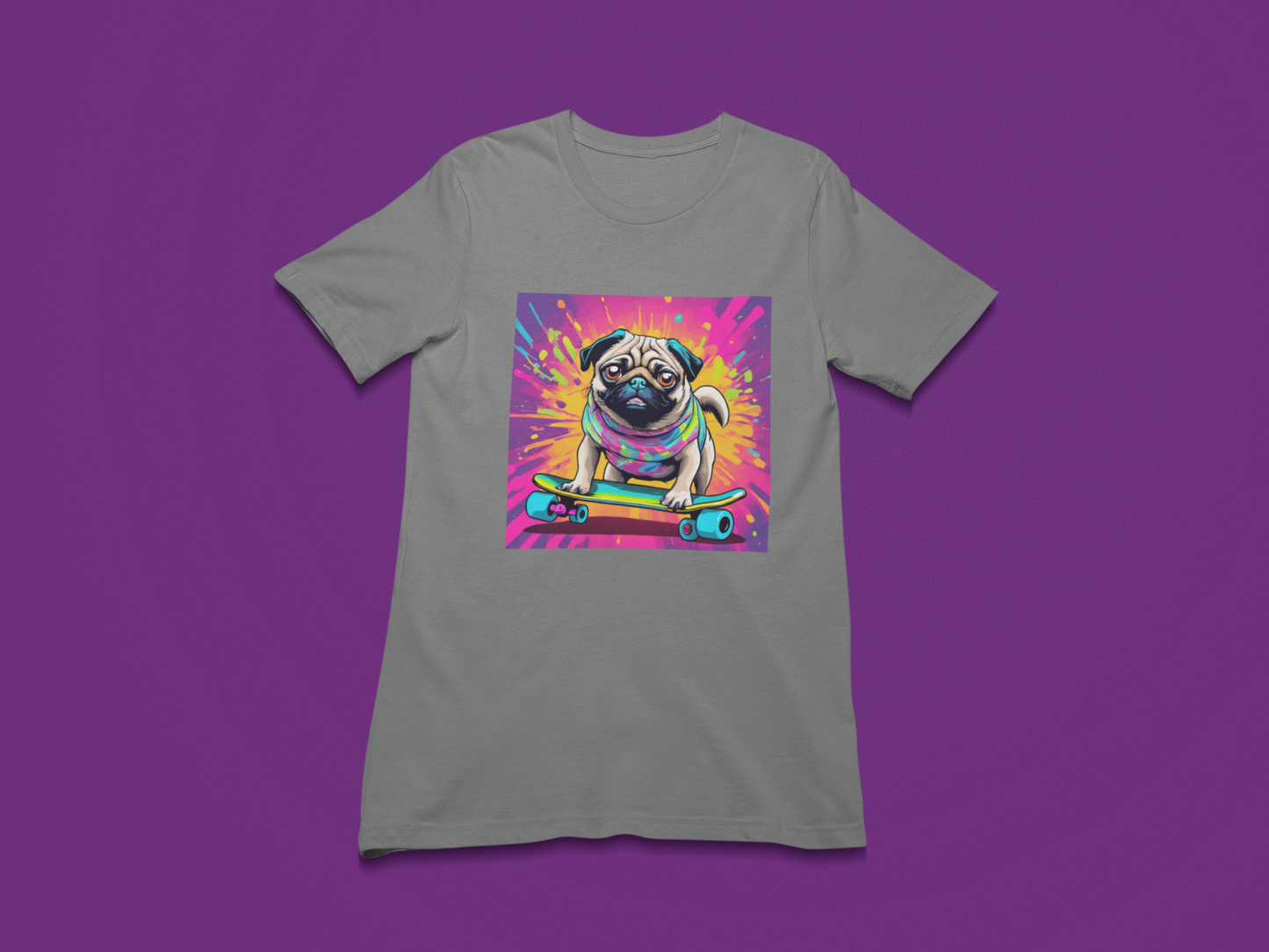 Pug Skateboarder for Animal Lovers