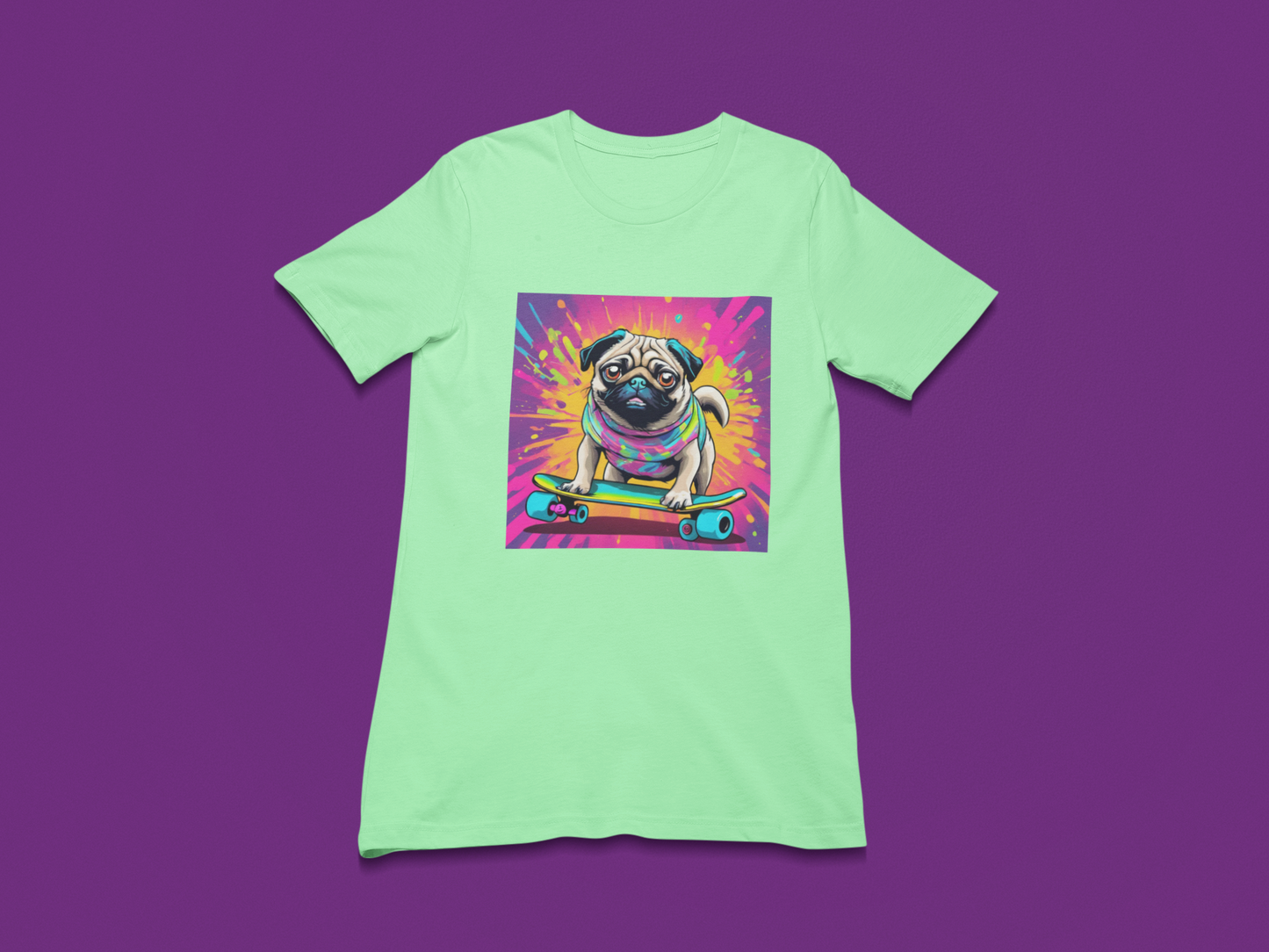 Pug Skateboarder for Animal Lovers