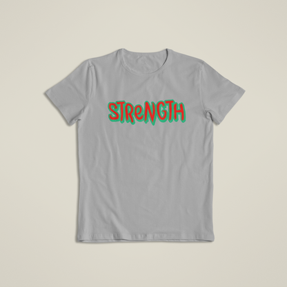 Strength Graphic T-Shirt or Hoodie – Bold Motivational Word Design – Short Sleeve, Long Sleeve, or Hoodie