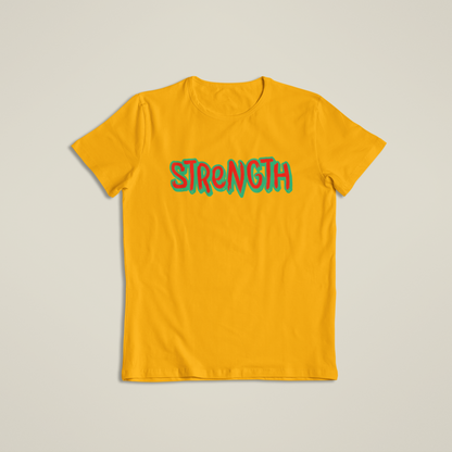 Strength Graphic T-Shirt or Hoodie – Bold Motivational Word Design – Short Sleeve, Long Sleeve, or Hoodie