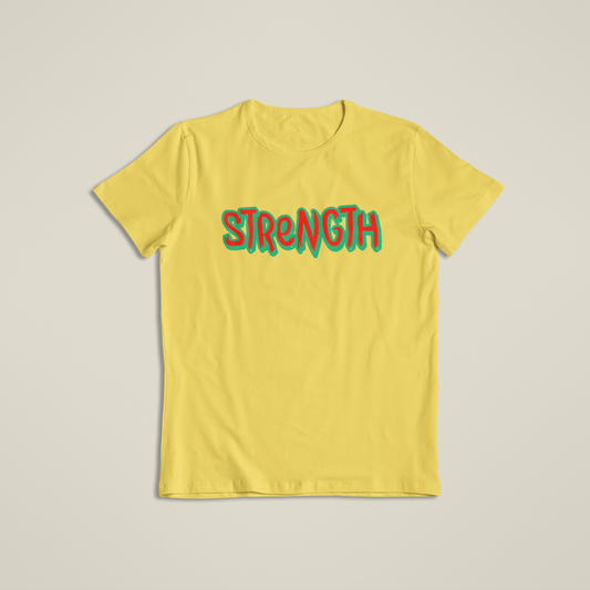 Strength Graphic T-Shirt or Hoodie – Bold Motivational Word Design – Short Sleeve, Long Sleeve, or Hoodie