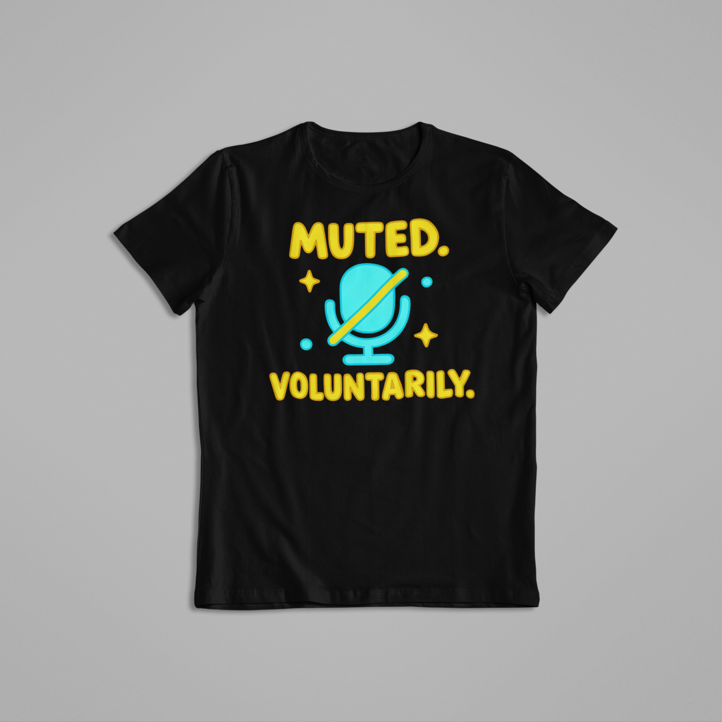 Muted Voluntarily Shirt & Hoodie – Funny Microphone Design | Introvert Humor Tee | Online Meeting Joke Gift for Coworkers