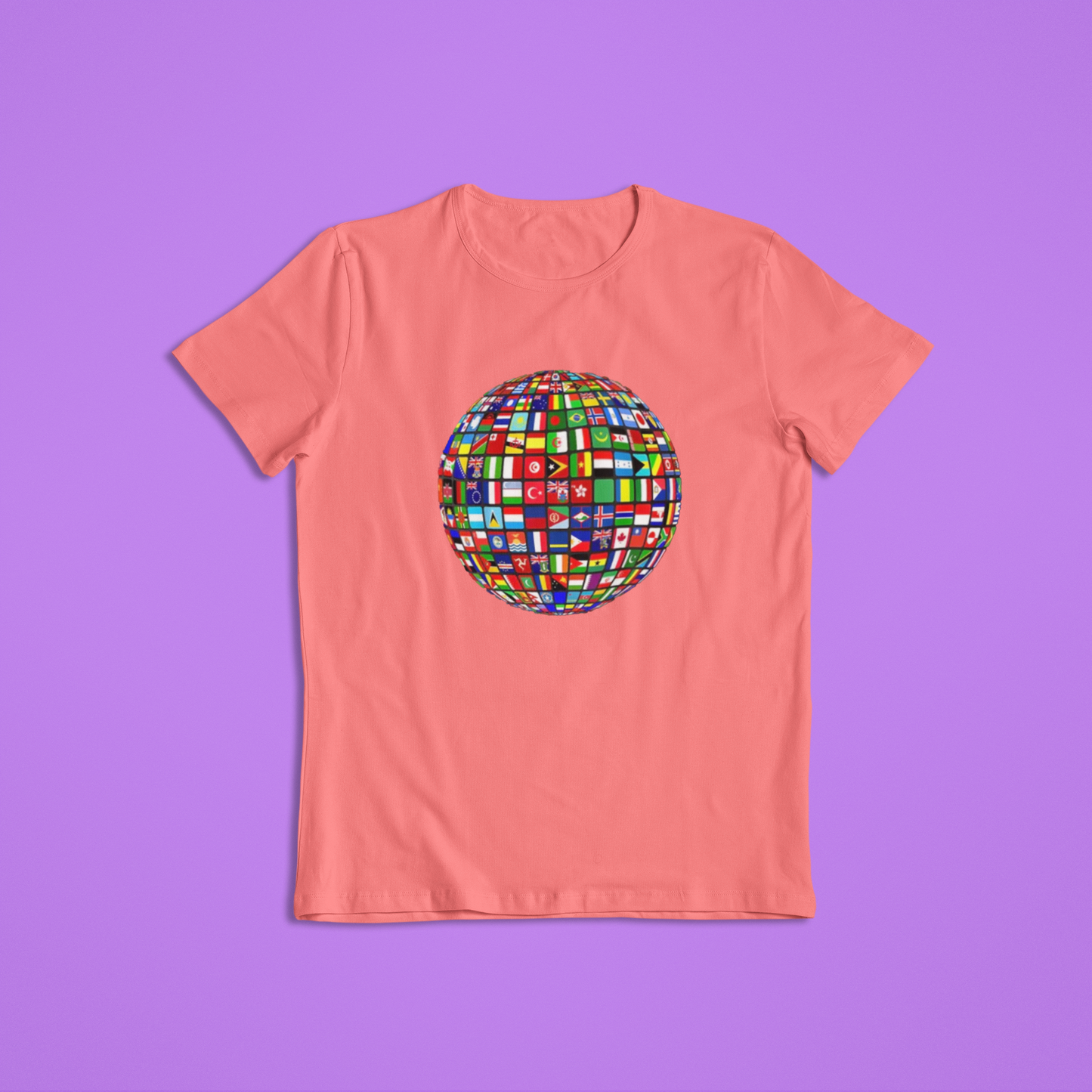 World Flags Globe Shirt, International Unity T-Shirt, Global Pride Hoodie, Colorful Flags Planet Design