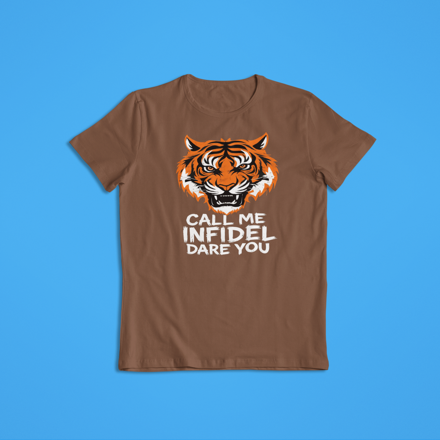 Call Me Infidel Dare You Tiger Shirt, Fierce Tiger Face Hoodie, Bold Statement Apparel, Patriot Strength T-Shirt, Warrior Animal Graphic Tee