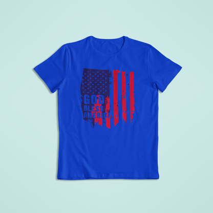 God Bless America Flag Shirt, Patriotic T-Shirt & Hoodie, Distressed American Flag Tee, USA Pride Apparel, Fourth of July Shirt