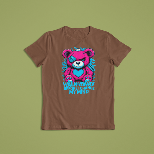 Walk Away Before I Change My Mind Shirt, Punk Teddy Bear T-Shirt, Attitude Graphic Tee, Edgy Cute Hoodie, Sassy Streetwear
