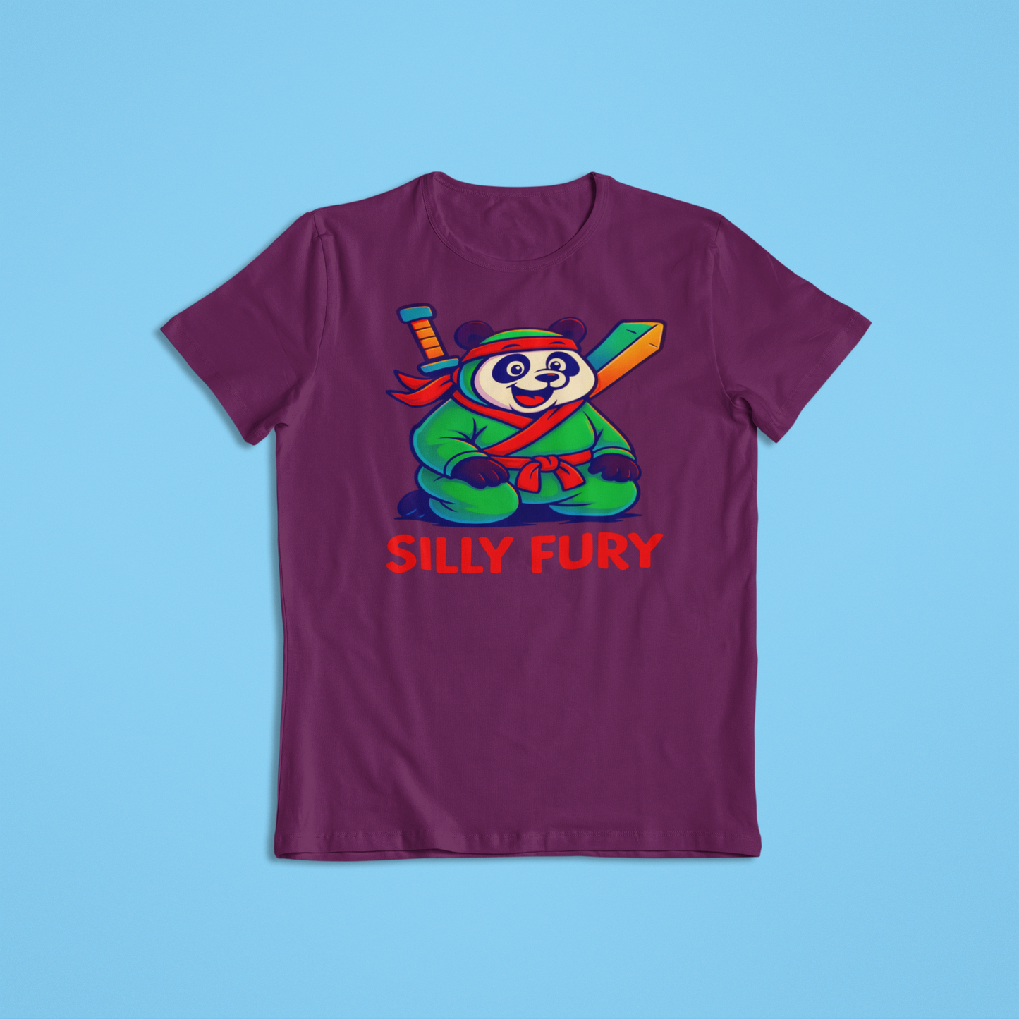 Silly Fury Panda Shirt, Cute Ninja Panda T-Shirt and Hoodies, Funny Martial Arts Tee, Cartoon Panda Graphic, Kids & Adults Gift