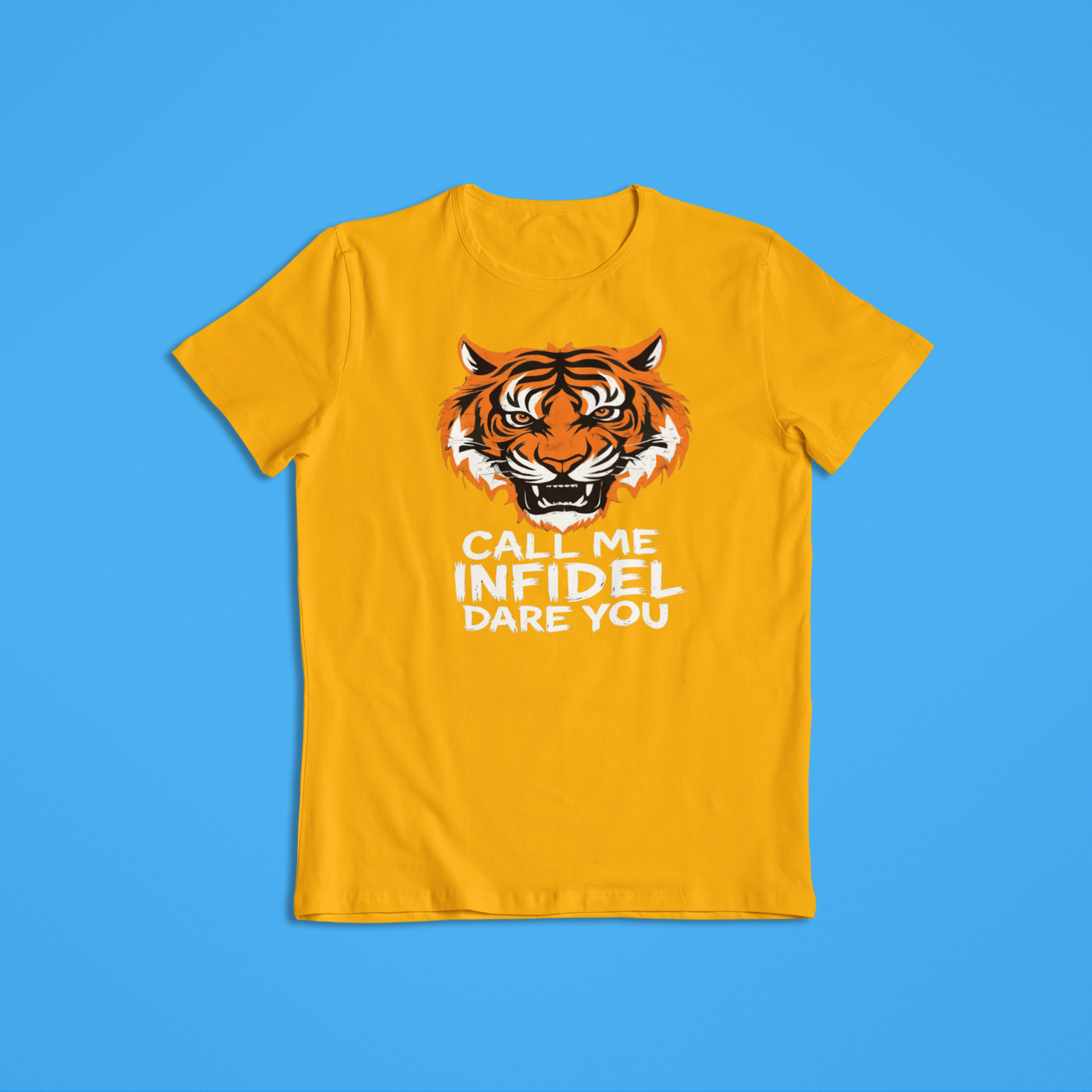 Call Me Infidel Dare You Tiger Shirt, Fierce Tiger Face Hoodie, Bold Statement Apparel, Patriot Strength T-Shirt, Warrior Animal Graphic Tee