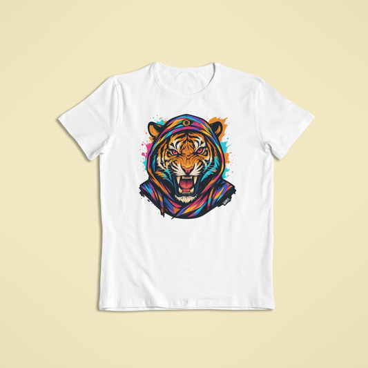 Colorful Tiger T-Shirt & Hoodie – Fierce Vibrant Animal Streetwear Design - Youth - Teen - Adult - Bold Styles - Unique Apparel