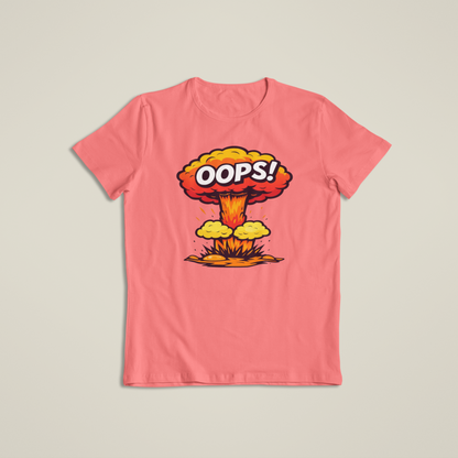 Oops Explosion Shirt, Funny Cartoon Blast T-Shirt, Humor Boom Graphic Hoodie, Retro Comic Style Joke Tee