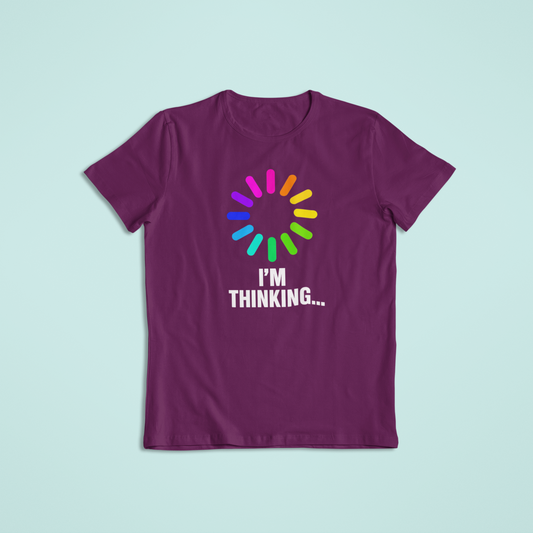 I’m Thinking Funny Loading Shirt | Rainbow Spinner Humor Tee | Colorful Geek Hoodie | Tech Lover Gift Idea