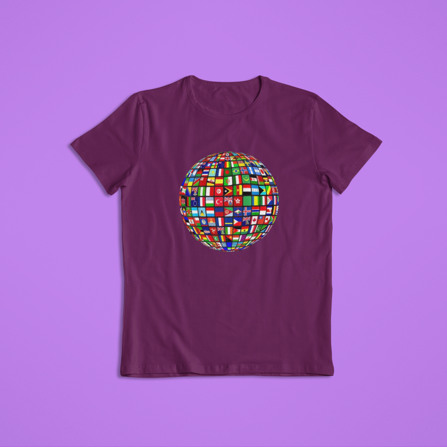 World Flags Globe Shirt, International Unity T-Shirt, Global Pride Hoodie, Colorful Flags Planet Design