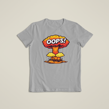Oops Explosion Shirt, Funny Cartoon Blast T-Shirt, Humor Boom Graphic Hoodie, Retro Comic Style Joke Tee