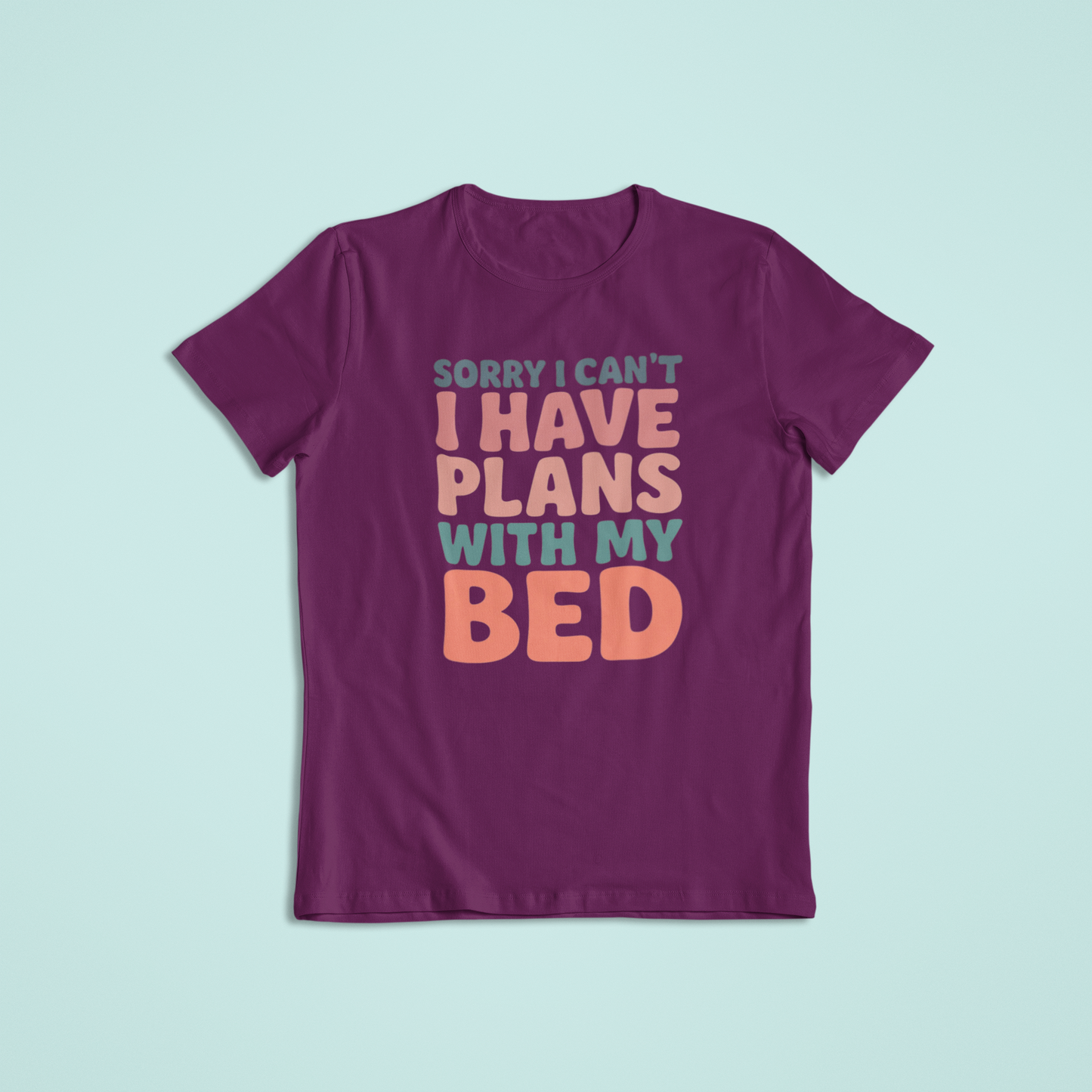 Sorry I Can’t I Have Plans With My Bed Shirt, Funny Lazy Day T-Shirt, Cozy Introvert Tee, Cute Sleep Lover Hoodie