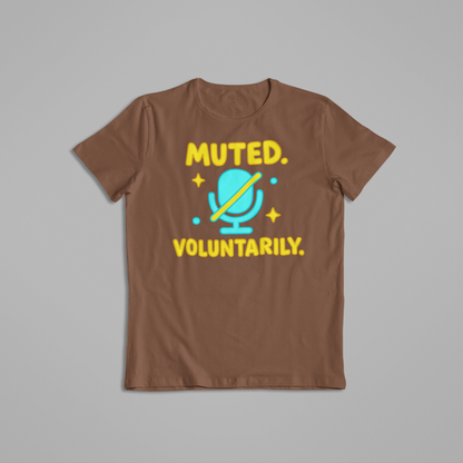 Muted Voluntarily Shirt & Hoodie – Funny Microphone Design | Introvert Humor Tee | Online Meeting Joke Gift for Coworkers