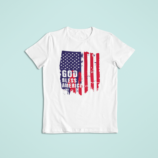 God Bless America Flag Shirt, Patriotic T-Shirt & Hoodie, Distressed American Flag Tee, USA Pride Apparel, Fourth of July Shirt