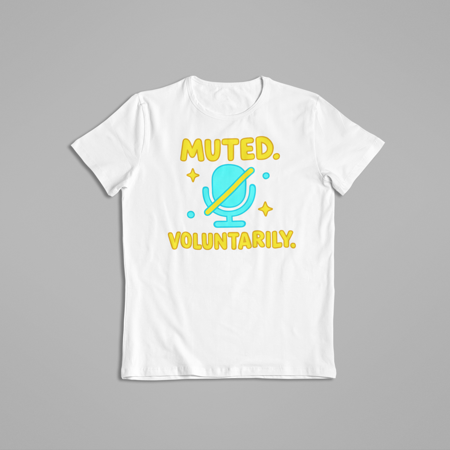 Muted Voluntarily Shirt & Hoodie – Funny Microphone Design | Introvert Humor Tee | Online Meeting Joke Gift for Coworkers
