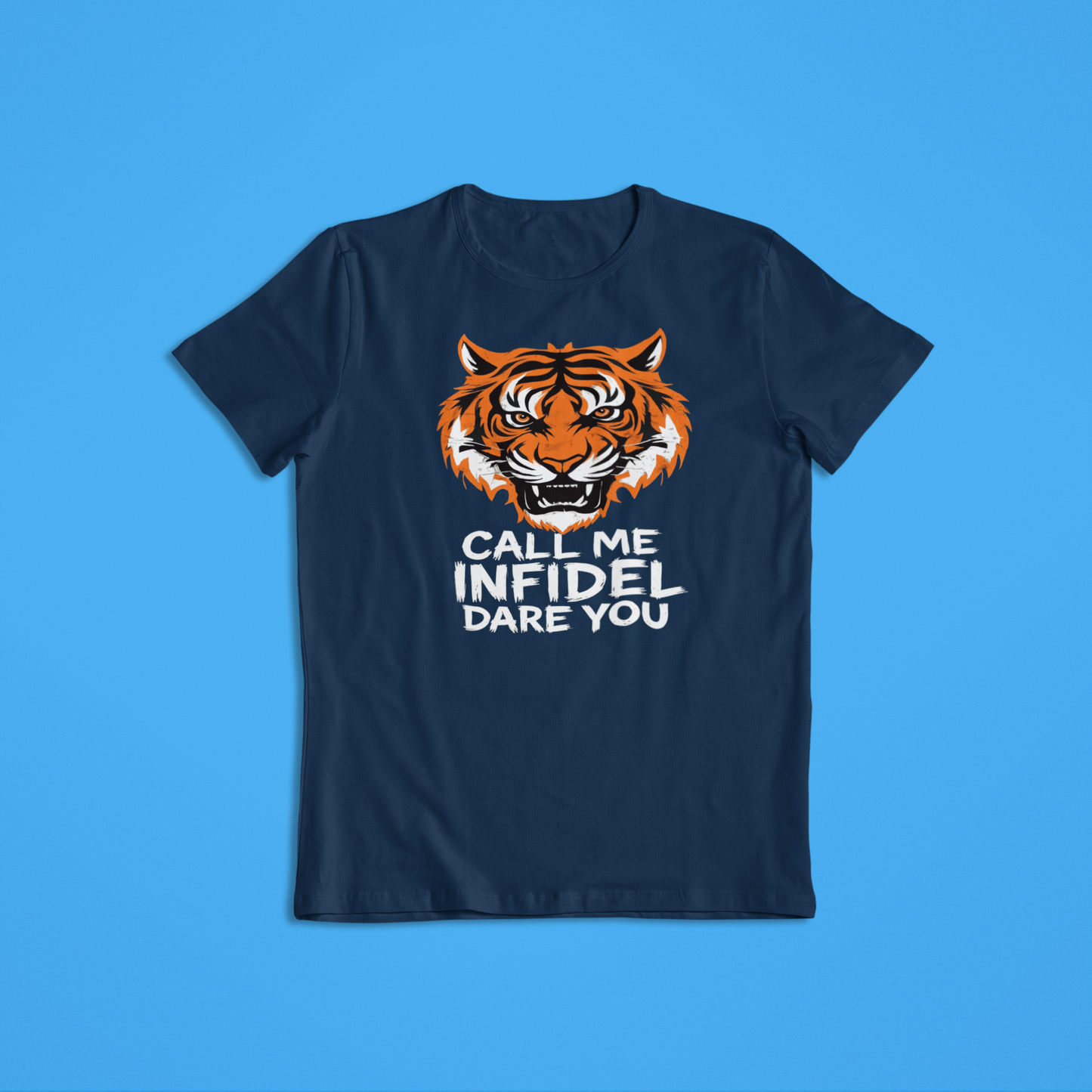 Call Me Infidel Dare You Tiger Shirt, Fierce Tiger Face Hoodie, Bold Statement Apparel, Patriot Strength T-Shirt, Warrior Animal Graphic Tee