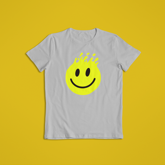 Melting Smiley Face Shirt & Hoodie – Bright Yellow Drip Smile Design | Trendy Streetwear Gift | Unisex T-Shirt & Hoodie