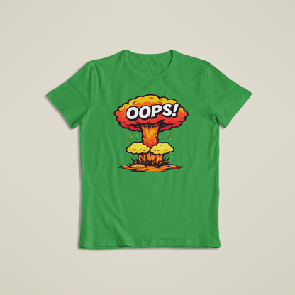 Oops Explosion Shirt, Funny Cartoon Blast T-Shirt, Humor Boom Graphic Hoodie, Retro Comic Style Joke Tee