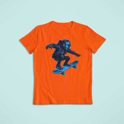 Futuristic Skater T-Shirt & Hoodie – Neon Cyberpunk Skateboarding Design - Youth - Teen - Adult - Short Sleeve - Long Sleeve